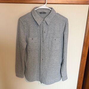 Gray Fleece Button Down Shirt
